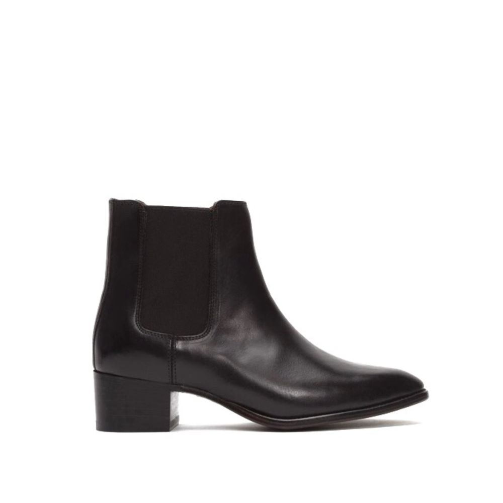 Frye Dara Chelsea Black Genuine Leather Mini Heel Designer Ankle Boots